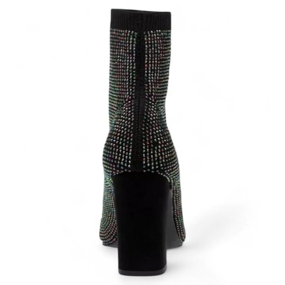 Wild Pair Baybe Womens Rhinestone Block Heel Ankle Boots - Picture 4 of 4